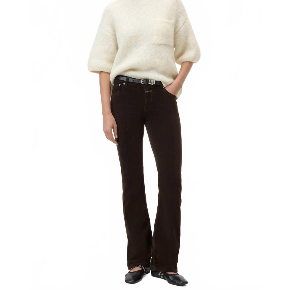 NEW CLOSED women's jovanna flared leg pants in marsh green
